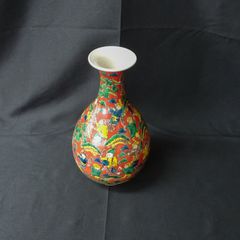 九谷幸山 花器 一輪挿し 青木木米 金彩赤絵賢人 - メルカリ