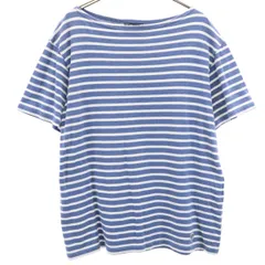 ORCIVAL オーシバル BEAUTY&YOUTH別注 日本製 ボーダー柄 半袖 ボートネック バスクシャツ 4 青紺 メンズ 古着