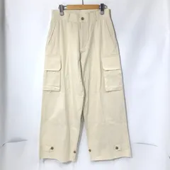 soerte ワイドストレート ミリタリー カーゴパンツ SOGRG0122004 無地 カットオフ仕様 古着 サイズ1 S相当 ソエルテ ボトムス A11185◆