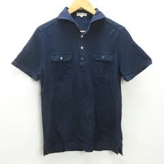 G■ポールスチュアート/PaulStuart 半袖ポロシャツ/コットン【L】紺/men's/163【中古】■