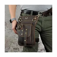 ★メンズ　レッグポーチ 本革  バイク レッグバッグ ボディバッグ 2WAY オシャレ コーディネート 鞄  自転車 登山 ポーチ 釣り サバゲー