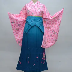 二尺袖着物袴フルセット 刺繍ぼかし袴 百花斉放 卒業式に NO24009-1