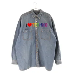 バレンシアガ  557783 TAP20 I Love Technoデニム長袖シャツ メンズ 37 BALENCIAGA (バレンシアガ) 19SS I Love Techno オーバーサイズデニム