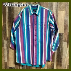 ヴィンテージ ラングラー ブラシポッパー ウエスタン ワークシャツ ストライプ  メンズ 古着 長袖