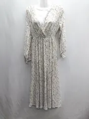 ◇ ◎●未使用● ⊇ CORNERS 花柄 ギャザー加工 長袖 ロング丈 ワンピース サイズM マルチカラー レディース E  【1409100042061】