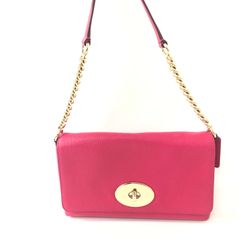 COACH コーチレザー ショルダーバッグ クラッチバッグ クロスボディ ピンク