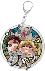 【中古】雑貨 炭治郎＆善逸＆伊之助 ぴた!でふぉめ アクリルキーホルダーぷらす 「鬼滅の刃」