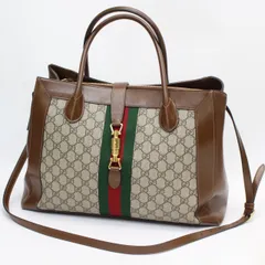 IS186)【美品】グッチ GUCCI ジャッキー1961 2WAY トートバッグ シェリーライン GGスプリーム PVC×レザー 649015