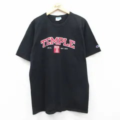 XL/古着 チャンピオン champion 半袖 ブランド Tシャツ メンズ TEMPLE コットン クルーネック 黒 ブラック 25jul19 中古
