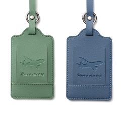 [Special Sale] MINBOOT Luggage Tags, Name Tags (2-pack), Suitcase Tags, Number Tags, Name Labels, Identifiers, Name Tags, Golf Bag Tags (Sky Blue, Lime Green)