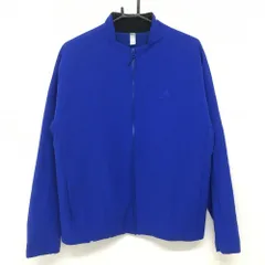 【美品】アディダス 中綿ジャケット ブルー 立体ロゴ 裏微起毛  メンズ O ゴルフウェア adidas