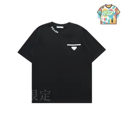 【今日WTO】Prada 襟口刺繍三角マーク 丸首半袖 T プラダ-RS70
