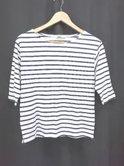 ◇ Θ URBAN RESEARCH アーバンリサーチ ボーダー柄 七分袖 カットソー サイズ0 ホワイト ネイビー レディース E  【1506180007420】