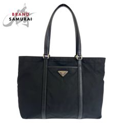 美品 PRADA プラダ テスート 三角ロゴプレート ブラック 黒