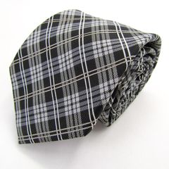 メイル&コー ブランド ネクタイ シルク チェック柄 格子柄 PO メンズ ブラック MALE & Co 【中古】
