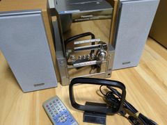 整備済　Panasonic MD/CD/カセットステレオシステム SA-PM57MD　CDチェンジャー5枚格納