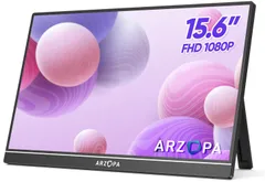 ARZOPA モバイルモニター 15.6インチ ポータブルモニター モバイルディスプレイ スイッチ用モニター 自立型ゲームモニター 非光沢IPS液晶パネル 薄型 軽量 1920x1080FHD HDRモード/ブルーカット機能 USB Tpye-C/minのサムネイル