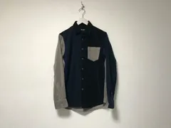 本物ナノユニバースnanouniverseコットンストレッチ切り替えデザインコーデュロイ長袖シャツメンズサーフアメカジミリタリーストリートスケーターワークビジネススーツモードゴルフ紺ネイビー黒グレーM