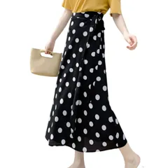 【数量限定】体型カバー ハイウエスト 大きいサイズ 花柄 薄手 ロングスカート ドット柄 おしゃれ ラップスカート 着痩せ 巻きスカート 普段着 ロング レディース 春 スカート 夏 [Leadamon-oee]