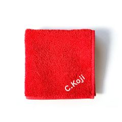 9.レッド 名入れ 刺繍  今治 ハンドタオル  ギフト｜誕生日・記念日・内祝い・入学祝に