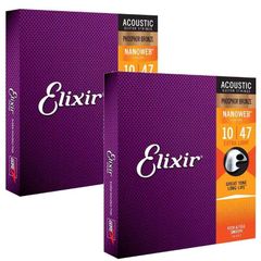 〈2set〉Elixir 16002 ACOUSTIC NANO WEB Phosphor Bronze Extra Light 10-47 アコースティックギター弦〈エリクサー〉