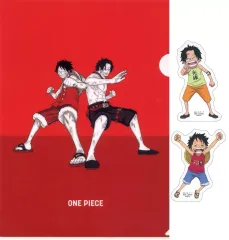 【中古】クリアファイル モンキー・D・ルフィ＆ポートガス・D・エース A4クリアファイル＆ステッカーセット 「一番くじ ワンピース 白ひげ海賊団～オヤジと息子たち～」 I賞