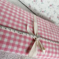 【SALE】No.94✤　110×50cm ピンク　チェック　生地　はぎれ　布