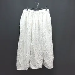 ◇ Samansa Mos2 ストレッチ ウエストゴム ポケット 春夏物 爽やか 膝丈 フレア スカート サイズF ホワイト レディース E  【1309040070332】