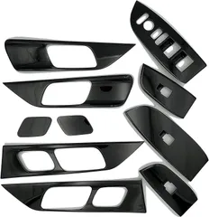 Flatland 互換品 新型 WR-V DG系 アクセサリー カスタム パーツ インテリアパネル 内装 WRV専用 ドアベゼル ドアスイッチパネル セット(ピアノブラック)