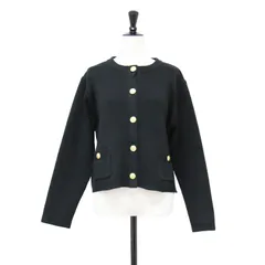 【美品】SLOANE スローン ジャケット ブラック 黒 サイズ:2(M) / 10G 3P 変形 ミラノリブ ジャケット SL7S-440 / ニット 金ボタン ショート丈 コットン / 日本製 / アウター ブルゾン 上着 羽織り【レディース】【中古】のサムネイル