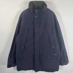 古着 00’s/00年代 ウールリッチ WOOLRICH ナイロンジャケット 裏地ブランケット ワンポイント ダブルジップ ロング丈 M  ネイビー メンズ