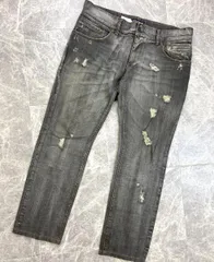 ようちゃん様専用ページ  DOLCE&GABBANA （ドルチェアンドガッバーナ）ロゴプレート付き ダメージ ウォッシュ加工 デニム ジーンズ   Indigo G46KLD/G8E14 used:B 52 XXLサイズ