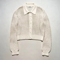 BEAUTY&YOUTH コットンナイロン メッシュニットカーディガン