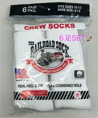 ◾️リピート率高！◾️RAILROAD SOCK レイルロードソック メンズ ソックス ６足パック アメリカ製 USA アメカジ ワークブーツ【21609】のサムネイル