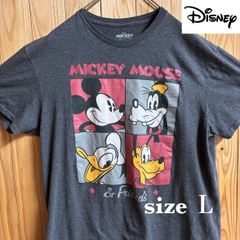 【古着】Disney(ディズニー)半袖Tシャツ L グレー USA製 アメリカ古着 ヴィンテージ ミッキーマウス