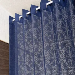 【人気商品】アコーディオンカーテン パタパタカーテン 間仕切りカーテン 150cm幅 200cm丈 アールデコ ネイビー 11062