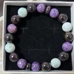 【B029】お買い得🫰3大ヒーリングストーン✨スギライト*チャロアイト*ラリマーブレスレット16cm