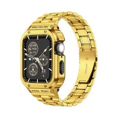 アップルウォッチバンド（Apple Watchバンド）タフステンレスケース一体型バンド【ゴールド】44mm/45mm/49mm対応 [BELTIES]