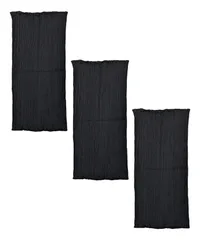 [edonsa] 腹巻 コットン 綿 混合 ストレッチ 妊活 防寒 温活 冷え性 保温 ウエストウォーマー リブ 薄手 伸縮性 ロング丈 50㎝ 3枚組 黒 [22cm×50㎝黒3枚]