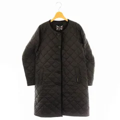 ラベンハム LAVENHAM キルティングノーカラーコート 中綿 36 黒 /MI ■OS