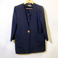 【12/6出品停止】【美品】D・E・V・I・A ノーカラージャケット＋ノースリーブブラウス セットアップ レディース 9ARサイズ