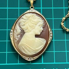 1970s ユーロ ヴィンテージ カメオ ネックレス フランス レトロ 貴婦人 