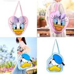 US Disney】ドナルド or デイジー フェイス型 トートバック