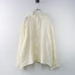 サマンサモスモス Samansa Mos2 SM2 フリルスタンドカラーレースブラウス F/アイボリー ピンタック 長袖 シャツ【2400014468151】