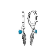 フープピアス 羽 フェザー ター ハート ハワイアンジュエリー 海 両耳