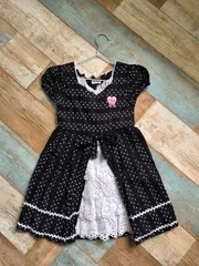 メゾピアノ　フリル　ドット柄　ワンピース