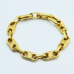 S06-k100 美品 CELINE セリーヌ マカダム GP ブレスレット ゴールド