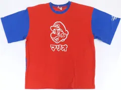 【中古】Tシャツ マリオ(フェイス) Tシャツ レッド×ブルー Lサイズ 「スーパーマリオ」 ユニバーサル・スタジオ・ジャパン スーパーニンテンドーワールド限定