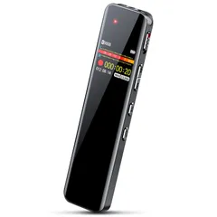 新品 16GB大容量 長時間録音 1536kbps音質 35時間連続使用 コンパクト 録音機 ICレコーダー ワンボタン録音 液晶画面 ヴォイスレコーダー VOR録音対応 タイマー録音 小型 変速再生可 リピート機能付 スピーカー内蔵 パスワード保護 【202