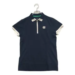 中古 レディース キャロウェイ Callaway 半袖シャツ LL 紺 ネイビー ハーフジップ